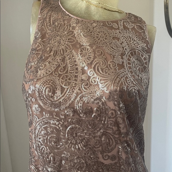 Gorgeous Eliza J Taupe Sequined Dress - Picture 2 of 5